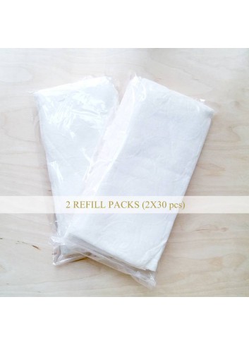 Gentle Washing Facial Cloth 2 Refill Pack (Total 60pcs)
